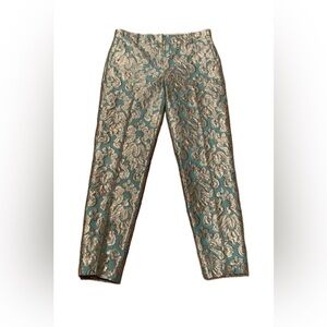 J Crew Factory Turquoise Gold Brocade 6